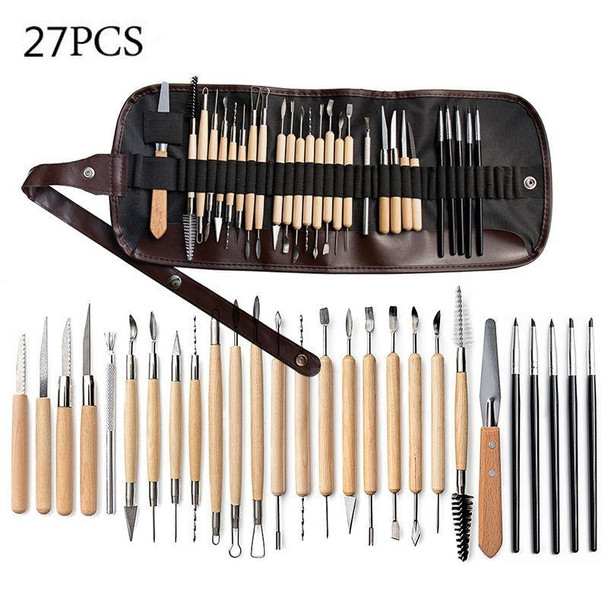 27 In 1 Pottery Tool Set Pottery Clay Stone Carving Knife DIY Clay Combination Tool