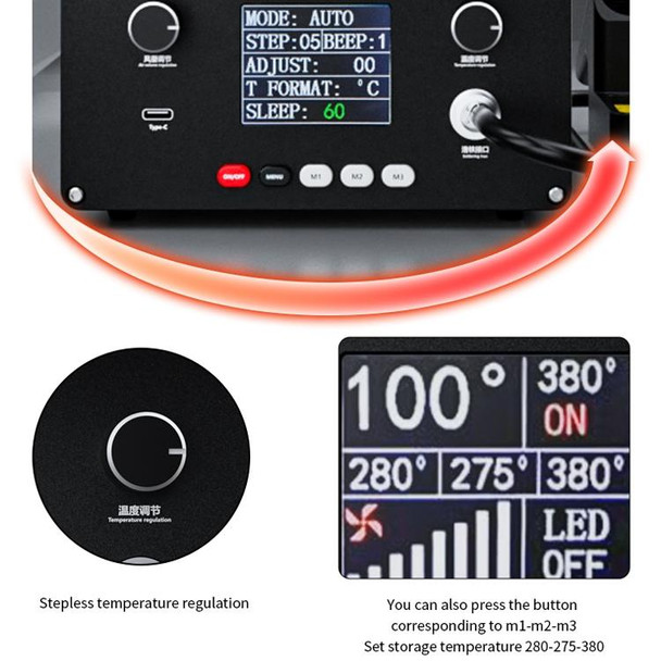 TBK D201 Constant Temperature Soldering Iron Welder Station With Smoke Filter(UK Plug)