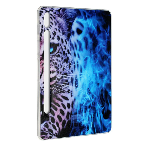 Samsung Galaxy Tab S7 Painted TPU Tablet Case(Blue Leopard)
