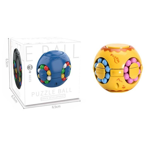 3 PCS Finger Magic Bean Rubik Cube Toy Children Intelligence Fingertip Spinning Top(Yellow)
