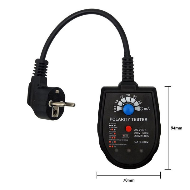 S2001 Socket Phase Detector Multi-Function Three-Phase Loop Socket Circuit Leakage Detector, EU Plug