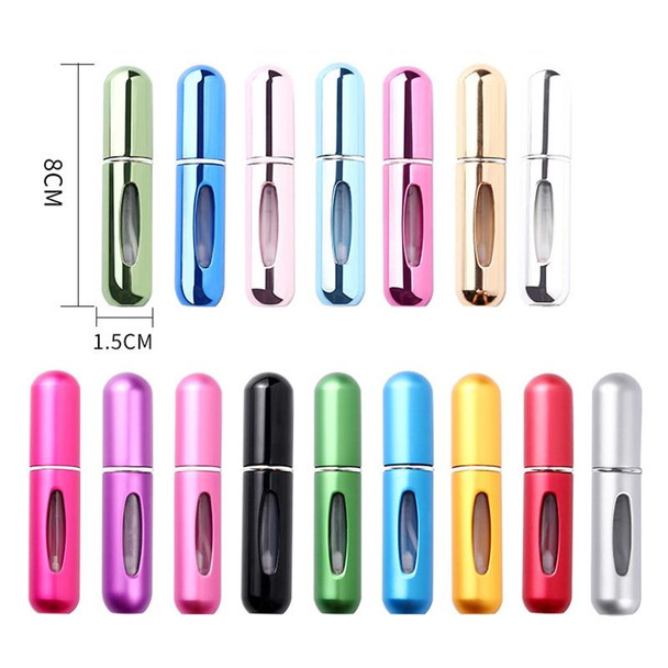Portable Mini Aluminum Refillable Perfume Bottle Spray Empty Cosmetic Containers Atomizer, Capacity:5ml(Gold)