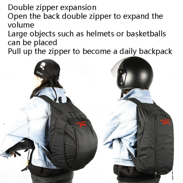 MESOROCK MTXB1015 Motorcycle Riding Helmet Bag Nylon Waterproof Backpack(Black)