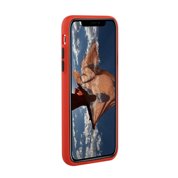 Card Slot Design Shockproof TPU Protective Case - iPhone X / XS(Red)