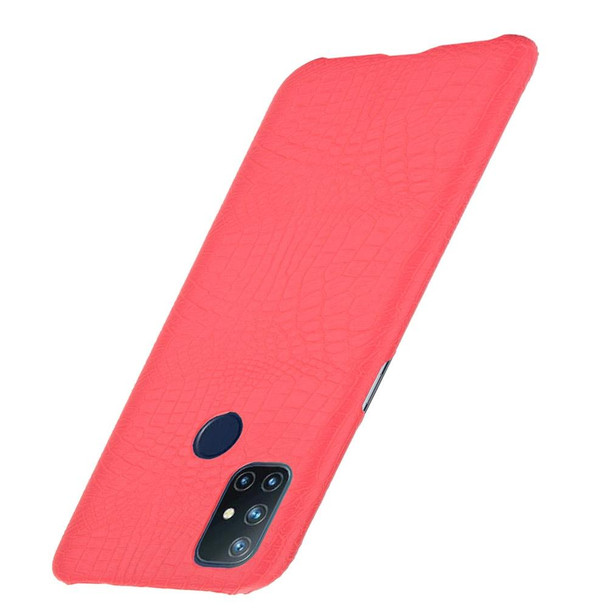 OnePlus Nord N10 Shockproof Crocodile Texture PC + PU Case(Red)