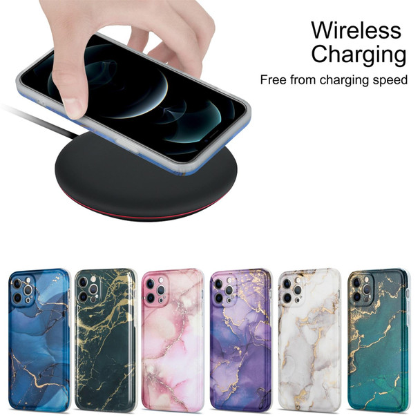Glazed Marble Pattern TPU Shockproof Protective Case - iPhone 12 mini(Blue)