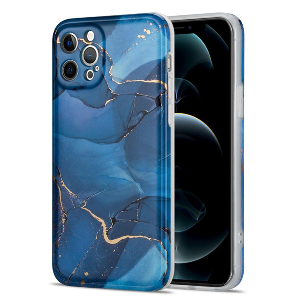 Glazed Marble Pattern TPU Shockproof Protective Case - iPhone 12 mini(Blue)