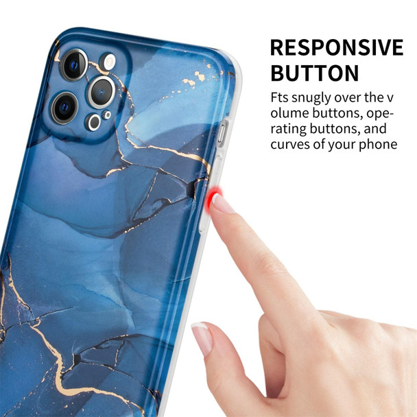 Glazed Marble Pattern TPU Shockproof Protective Case - iPhone 12 mini(Blue)