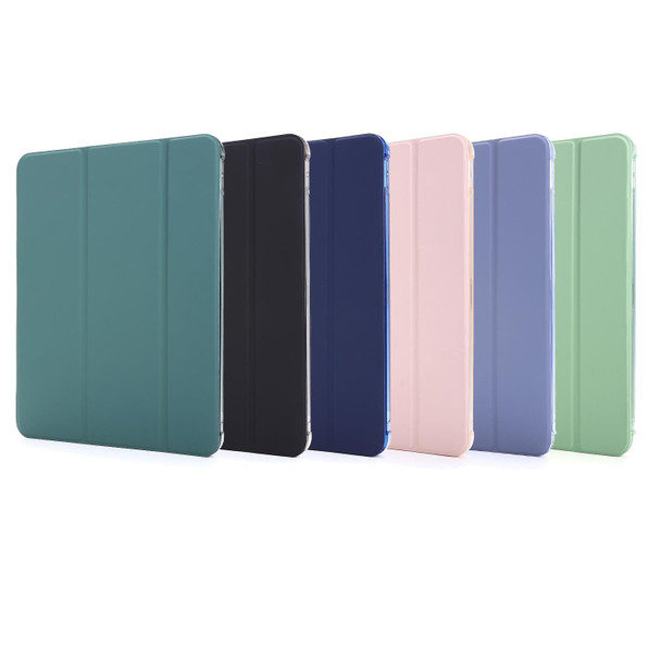 Multi-folding Horizontal Flip PU Leather + Shockproof Airbag TPU Tablet Case with Holder & Pen Slot & Wake-up / Sleep Function - iPad Pro 12.9 2021(Gold)