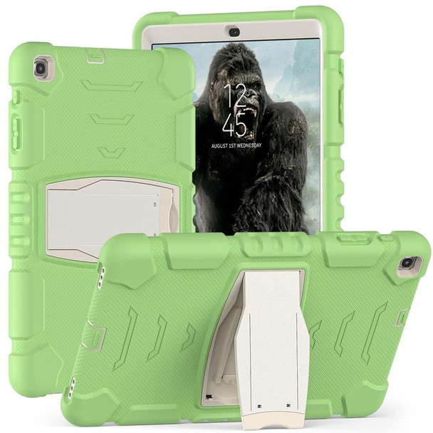 Samsung Galaxy Tab A 10.1 (2019) T510 3-Layer Protection Screen Frame + PC + Silicone Shockproof Combination Case with Holder(Matcha Green)