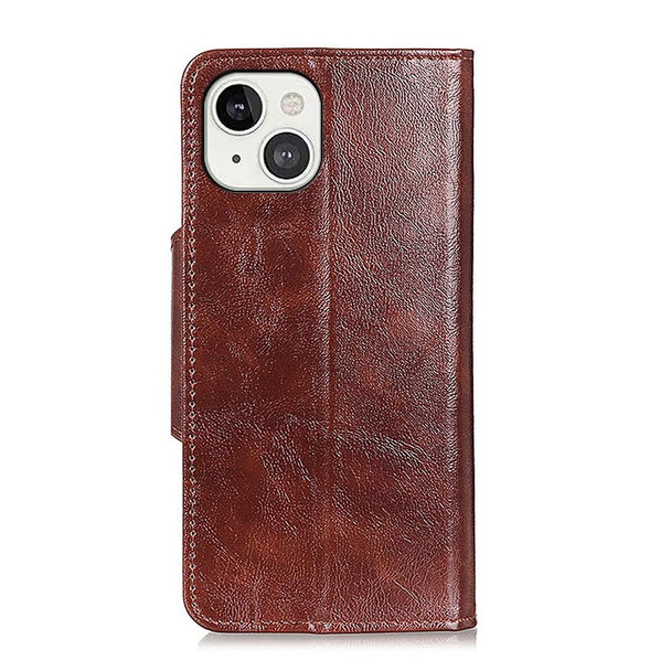 Crazy Horse Texture Magnetic Buckle Horizontal Flip Leatherette Case with Holder & 6-Card Slots & Wallet - iPhone 13(Brown)