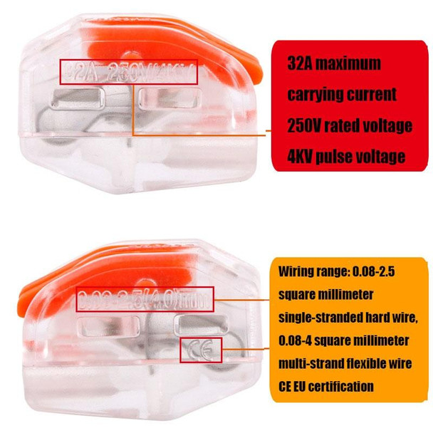 10 PCS VSE-415W Wire Connector Transparent Terminal