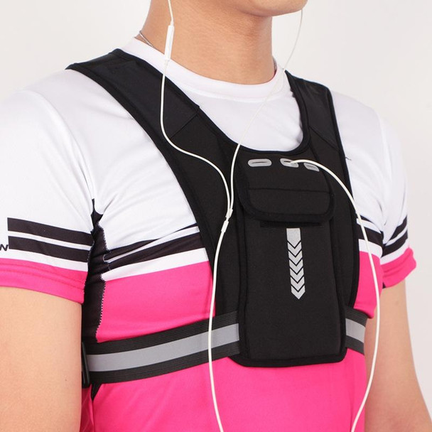 Running Reflective Vest Bag Outdoor Sports Mobile Phone Chest Bag(Regular)