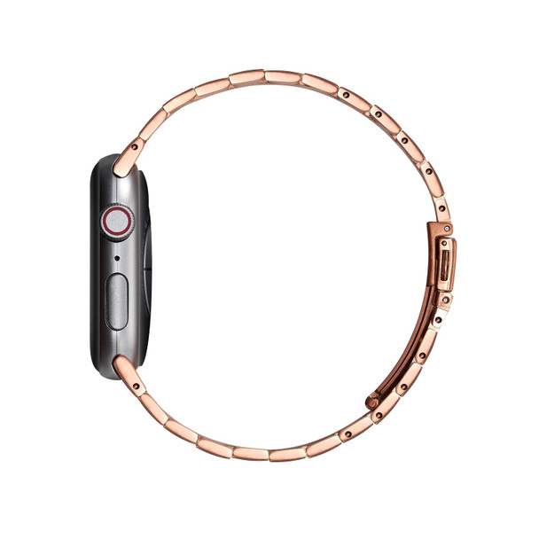 Ultra-thin Three-bead Metal Strap Watch Band - Apple Watch Series 7 45mm / 6 & SE & 5 & 4 44mm / 3 & 2 & 1 42mm(Rose Gold)