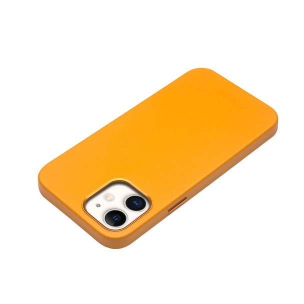 QIALINO Nappa Leather Shockproof Magsafe Case - iPhone 12 mini(Yellow)