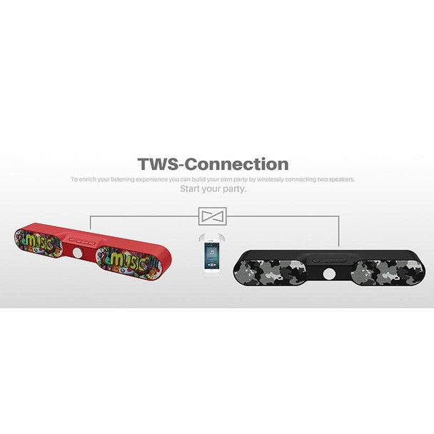 NewRixing NR-4017A TWS Graffiti Soundbar Bluetooth Speaker with Knob(Music Melody)