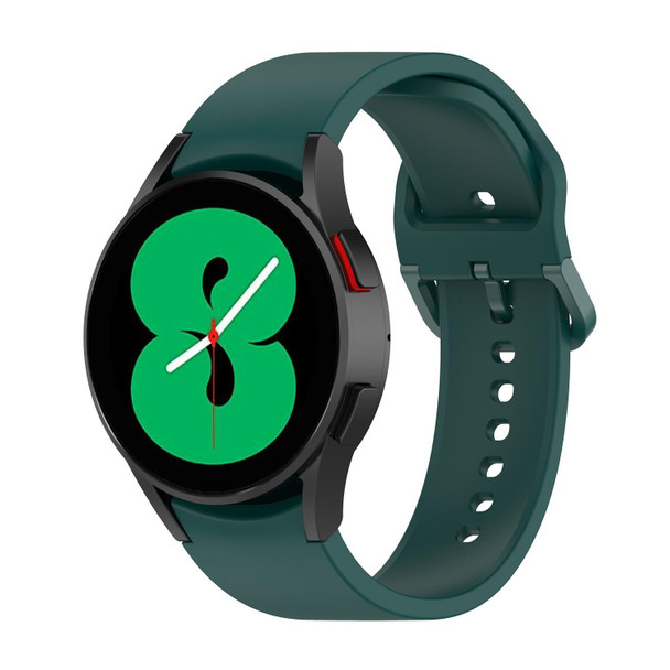 Samung Galaxy Watch4 40mm / 44mm Silicone Flat Buckle Watch Band(Dark Green)