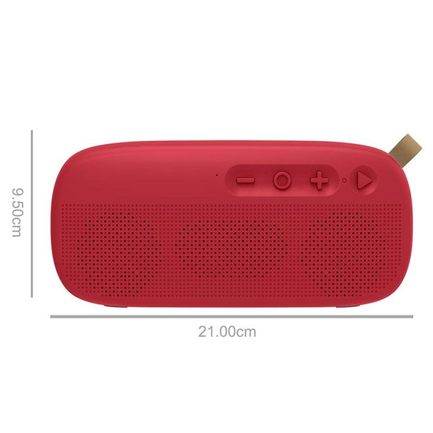 NewRixing NR-4012 TWS Fresh Style Splashproof Mesh Bluetooth Speaker with Leather Buckle(Red)