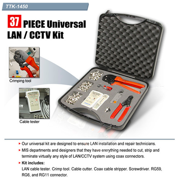 Goldtool 37 Piece Universal Lan / Cctv Kit