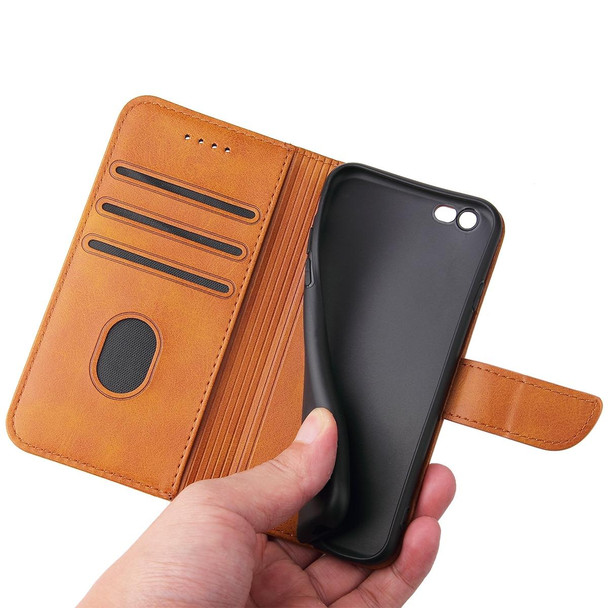 Calf Texture Buckle Horizontal Flip Leatherette Case with Holder & Card Slots & Wallet - iPhone 6 Plus & 6s Plus(Khaki)