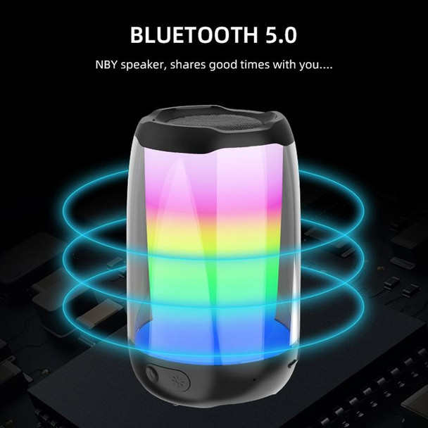 NBY8893 Pulsating Colorful Portable Stereo Bluetooth Speaker(Black)