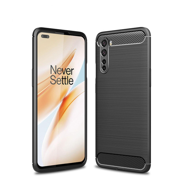 OnePlus Nord Brushed Texture Carbon Fiber TPU Case(Black)