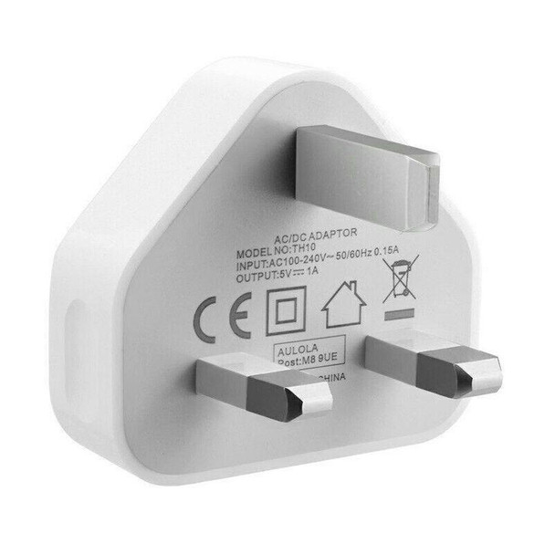 5V / 1A UK Plug USB Charger, - iPhone, Galaxy, Huawei, Xiaomi, LG, HTC and Other Smart Phones, Rechargeable Devices(White)