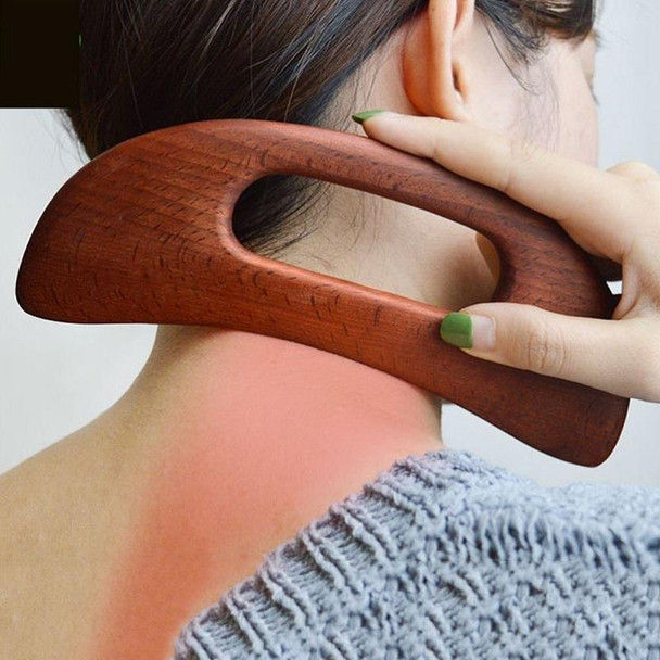 Wooden Back Scraping Board Stovepipe Massage Tool(Carbonized Beech)