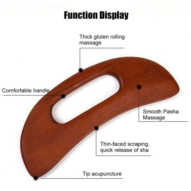 Wooden Back Scraping Board Stovepipe Massage Tool(Carbonized Beech)