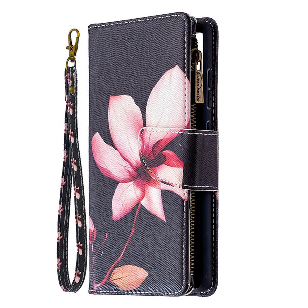 Samsung Galaxy S20 FE 5G / S20 Lite Colored Drawing Pattern Zipper Horizontal Flip Leather Case with Holder & Card Slots & Wallet(Lotus)