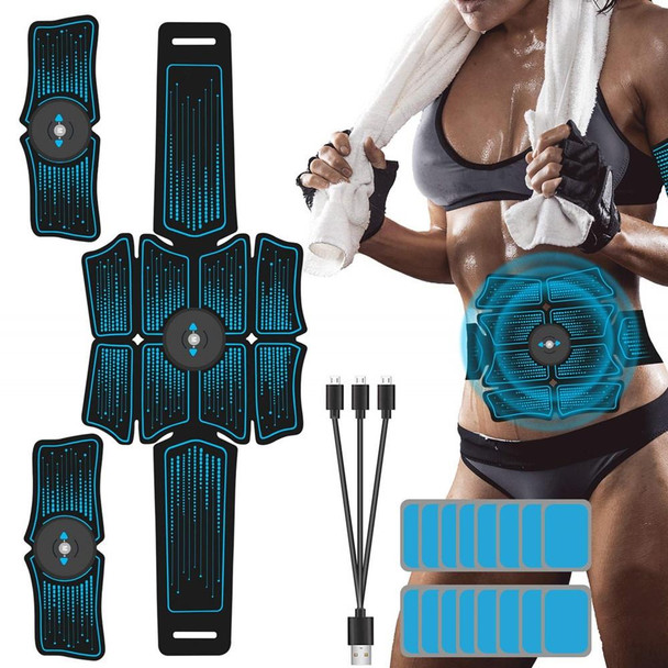 8-Piece Lazy Abdomen Fitness Massager Rechargeable Home Fitness Belt Abdominal Muscle Stickers