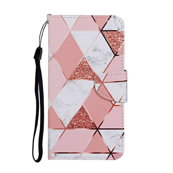 Colored Drawing Pattern Flip Leatherette Case - iPhone 13 Pro(Marble)