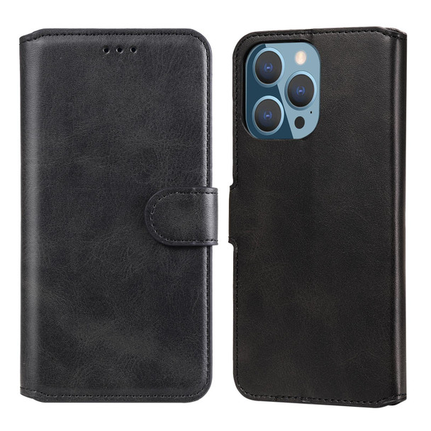 Classic Calf Texture PU + TPU Horizontal Flip Leatherette Case with Holder & Card Slots & Wallet - iPhone 13 Pro(Black)