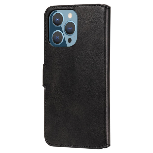Classic Calf Texture PU + TPU Horizontal Flip Leatherette Case with Holder & Card Slots & Wallet - iPhone 13 Pro(Black)