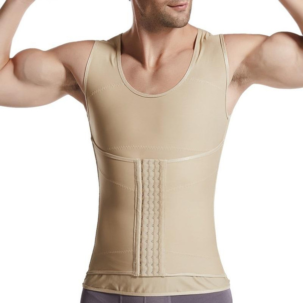 Men Abdomen Shapewear Thin Vest (Color:Flesh Colored Size:XXL)