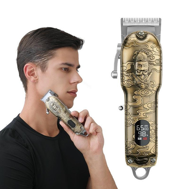 RESUXI Retro Piaget Hair Clipper LCD Digital Display High-Power Hair Clipper(EU Plug)