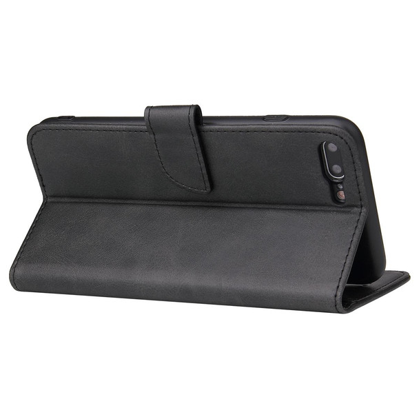 Calf Texture Buckle Horizontal Flip Leatherette Case with Holder & Card Slots & Wallet - iPhone 8 Plus & 7 Plus(Black)