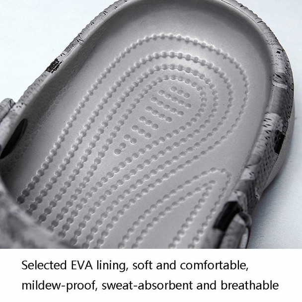 Spring And Summer Men EVA Casual Breathable Sandals Letter Beach Shoes Slippers, Size: 42(Gray)