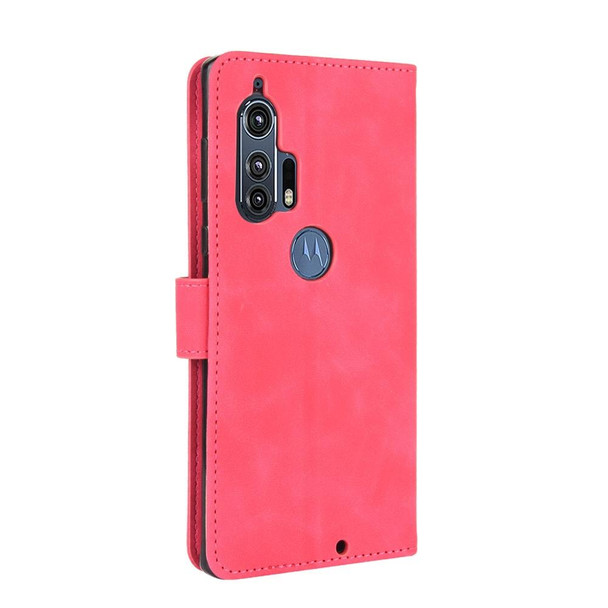 Motorola Moto Edge Plus Solid Color Skin Feel Magnetic Buckle Horizontal Flip Calf Texture PU Leather Case with Holder & Card Slots & Wallet(Rose Red)