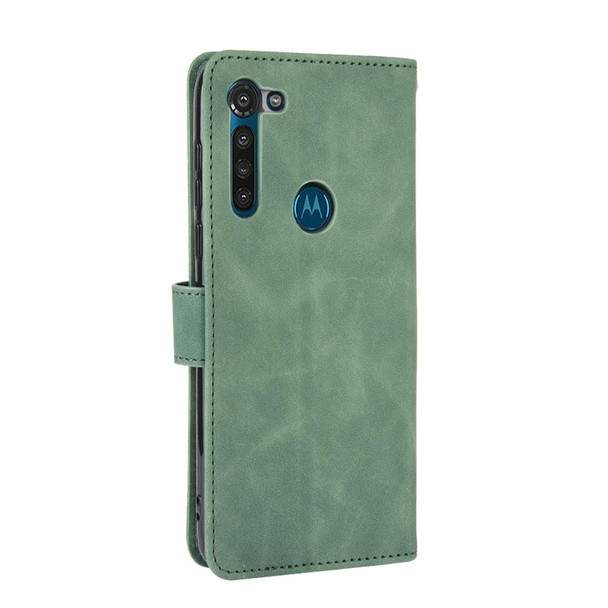 Motorola Moto G8 Power(EU Version) Solid Color Skin Feel Magnetic Buckle Horizontal Flip Calf Texture PU Leather Case with Holder & Card Slots & Wallet(Green)