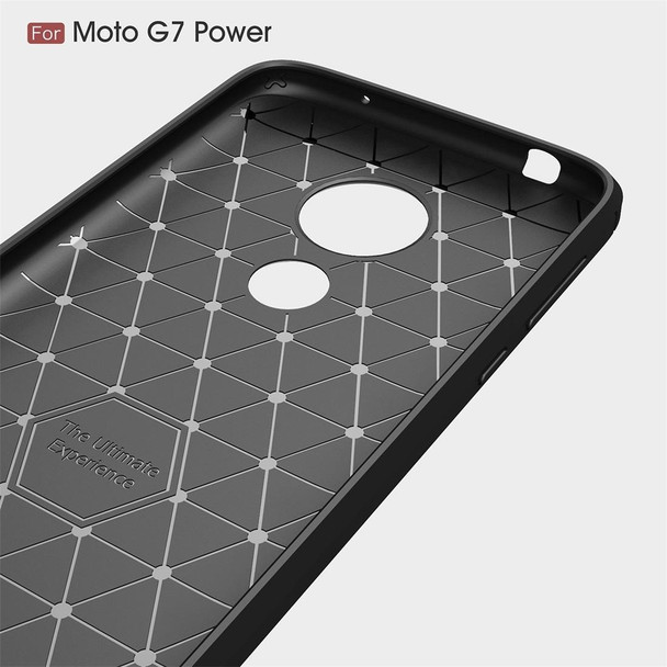 Brushed Texture Carbon Fiber TPU Case for Motorola Moto G7 Power US Version (Black)