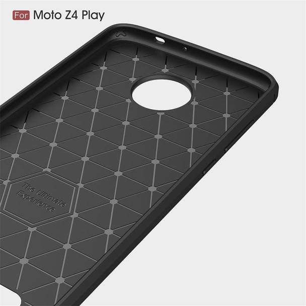 Brushed Texture Carbon Fiber TPU Case for Motorola Moto Z4 Play (Navy Blue)