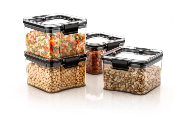 Black Rim Food Storage Container - Set of 3