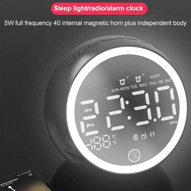 X10 Multifunctional Bluetooth Speaker LED Night Light Alarm Clock Bluetooth Speaker, Support TF Card & AUX & FM Radio, Specification: US Plug(Black)