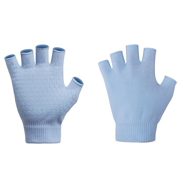 Ladies Non-Slip Fingerless Aerial Yoga Aid Gloves(A3 Light Blue)