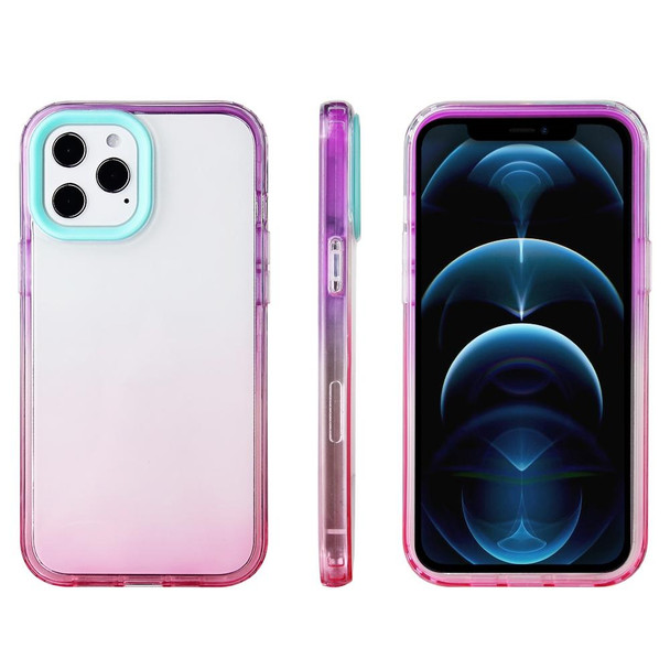 Candy Gradient Flat Surface TPU + PC Shockproof Case - iPhone 13 Pro Max(Pink Purple)