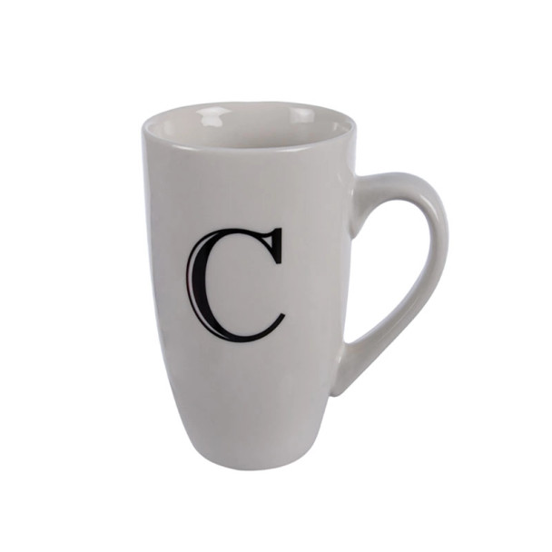 Assorted Tall Alphabet Letter Coffee Mugs