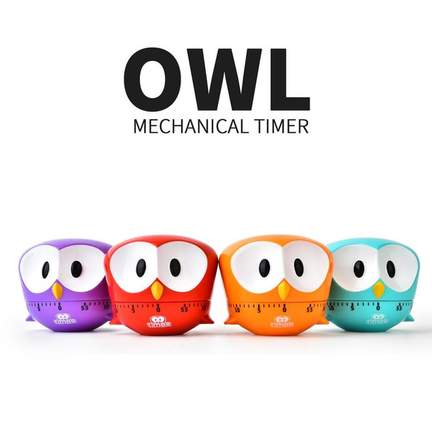 Cartoon Animal Owl Timer Kitchen Desktop Alarm Clock(Orange)