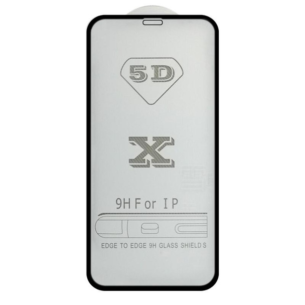 9H 5D Full Glue Full Screen Tempered Glass Film - iPhone 13 Pro Max(Black)