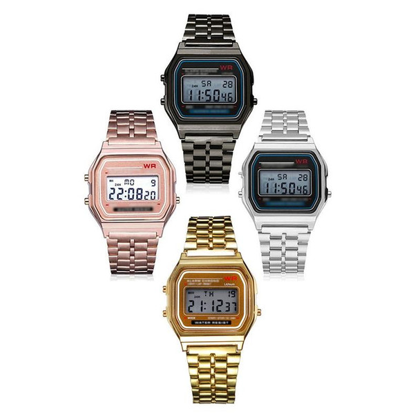 Unisex Sports Watches LED Digital Waterproof Quartz WristWatch(Black)